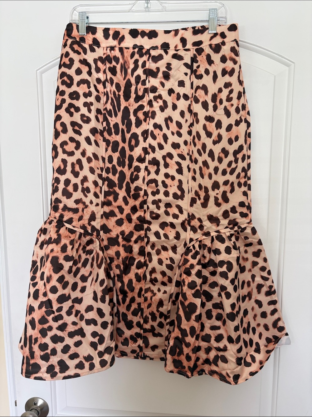 STYLEWE Cream and Brown Leopard Ruffle Skirt